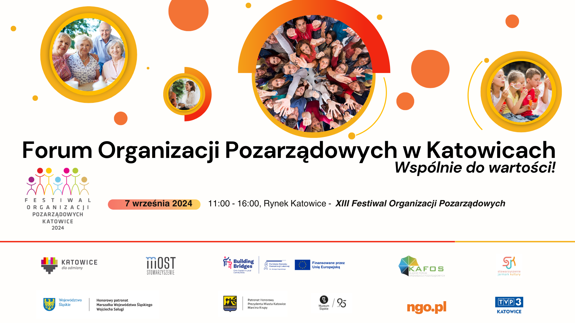 Plakat informujący o 13 Festiwalu Organizacji Pozarządywch